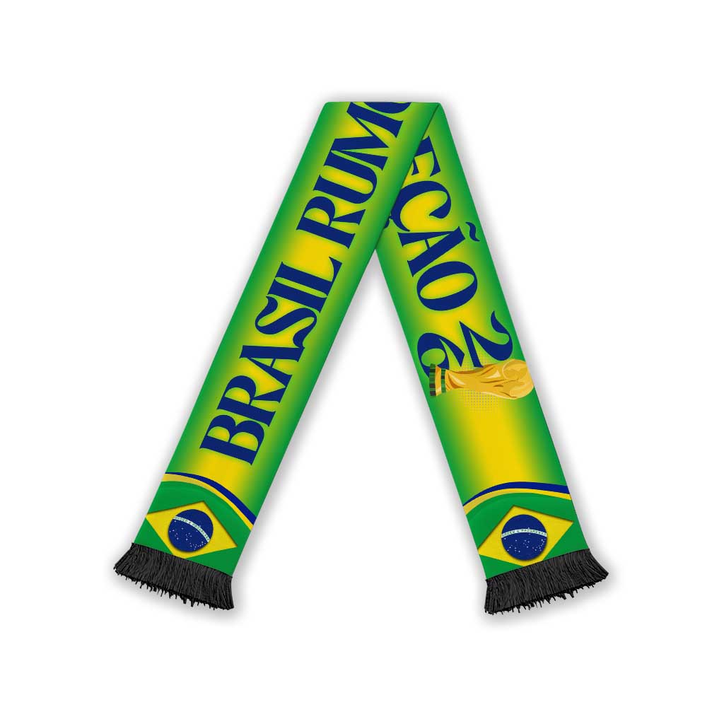 Brazil 2026 Football Soccer Scarf Vamos Selecao Brasil Rumo Ao Hexa
