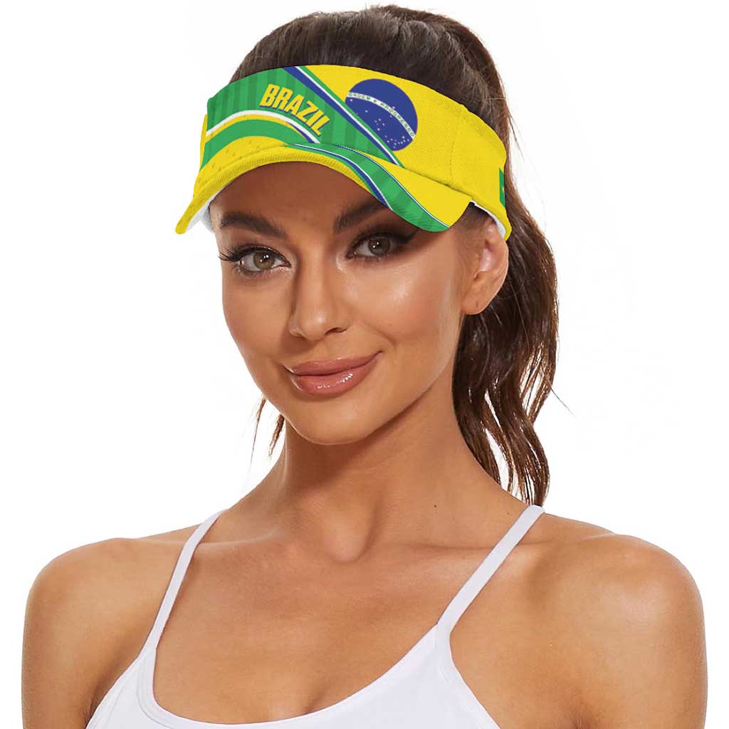 Brazil 2026 Football Sun Visor Cap Vamos Selecao