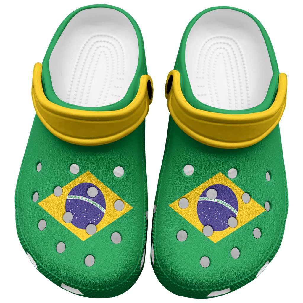 Brazil Clogs Shoes Heritage Palette Flag-Inspired - Wonder Print Shop