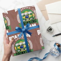 Brazil Drinking Team Wrapping Paper Roll Funny Brazilian Flag Beer Party Gift