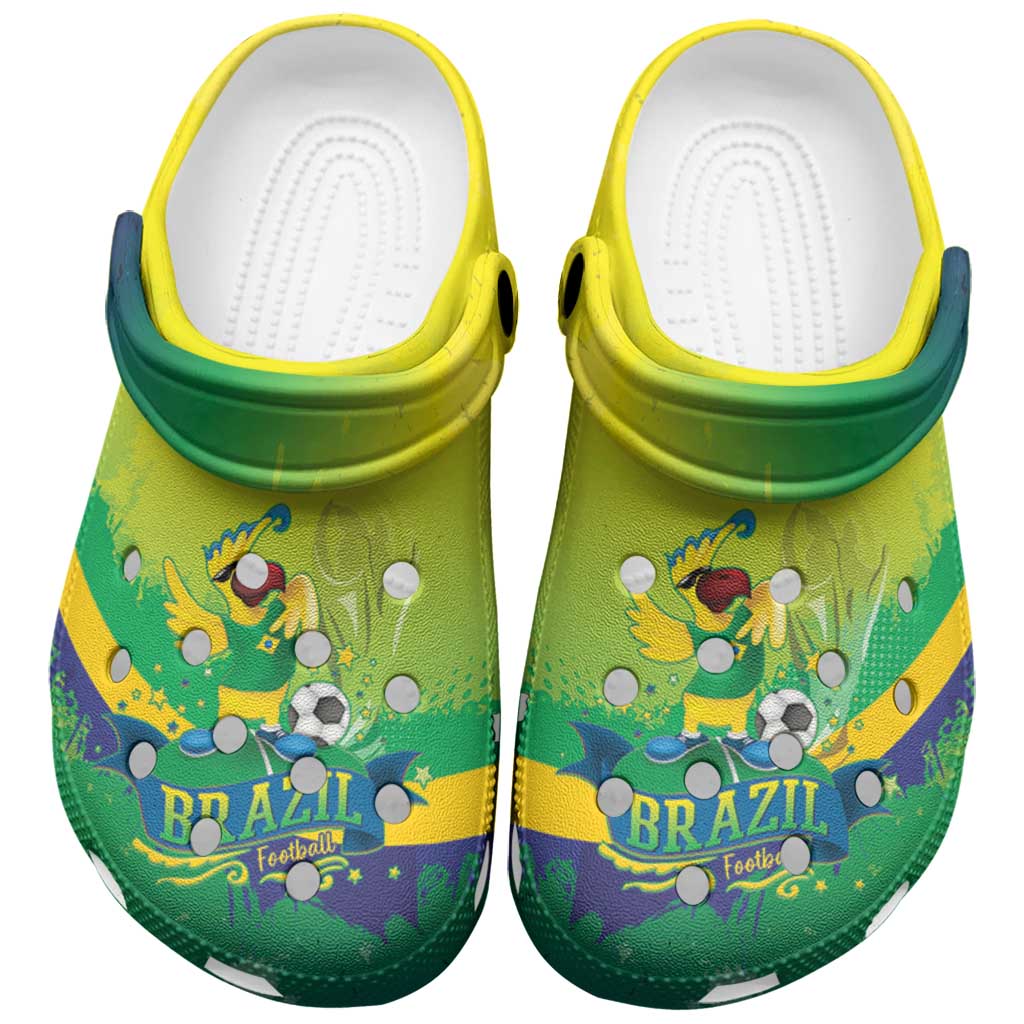 Brazil Football 2026 Clogs Shoes Come On Selecao Brasil Parrot Mascot