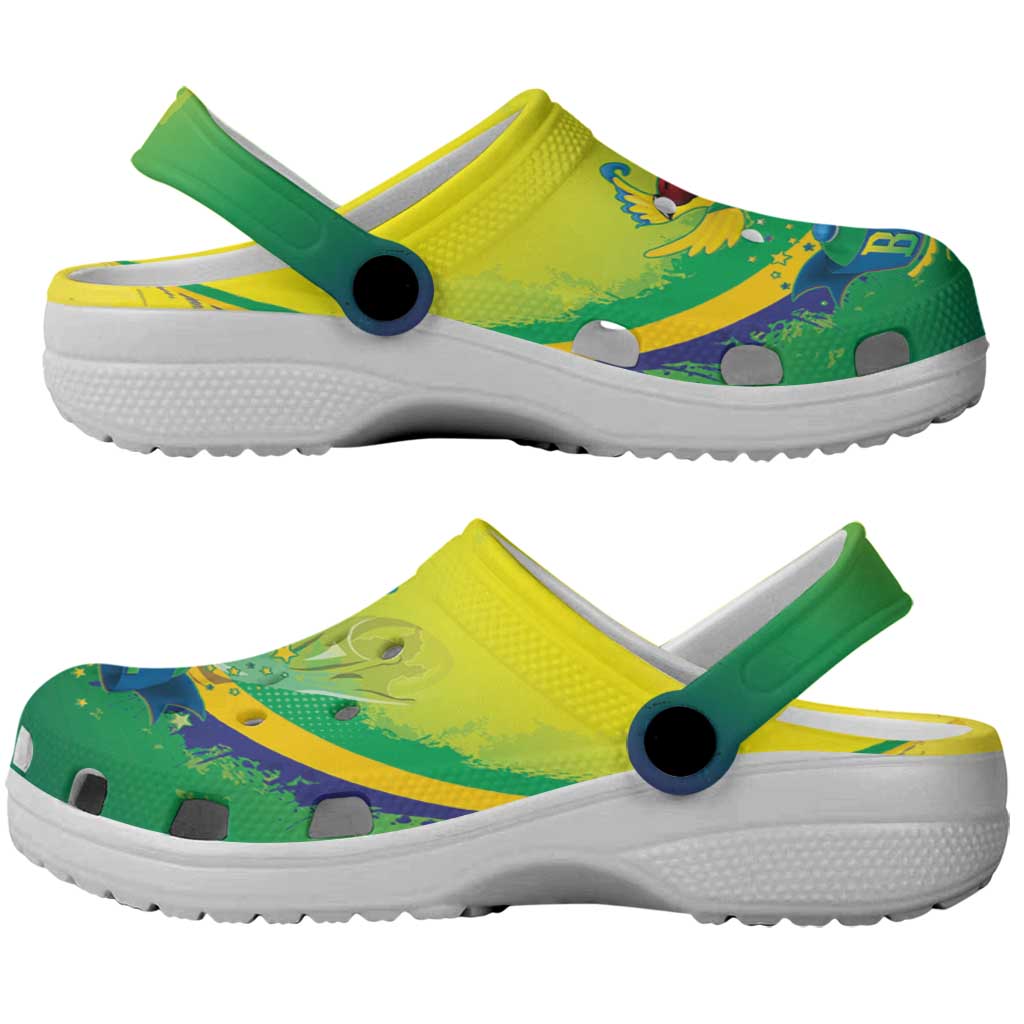 Brazil Football 2026 Clogs Shoes Come On Selecao Brasil Parrot Mascot