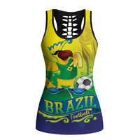 Brazil Football 2026 Personalized Hollow Tank Top Come On Selecao Brasil Parrot Mascot