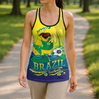 Brazil Football 2026 Personalized Hollow Tank Top Come On Selecao Brasil Parrot Mascot