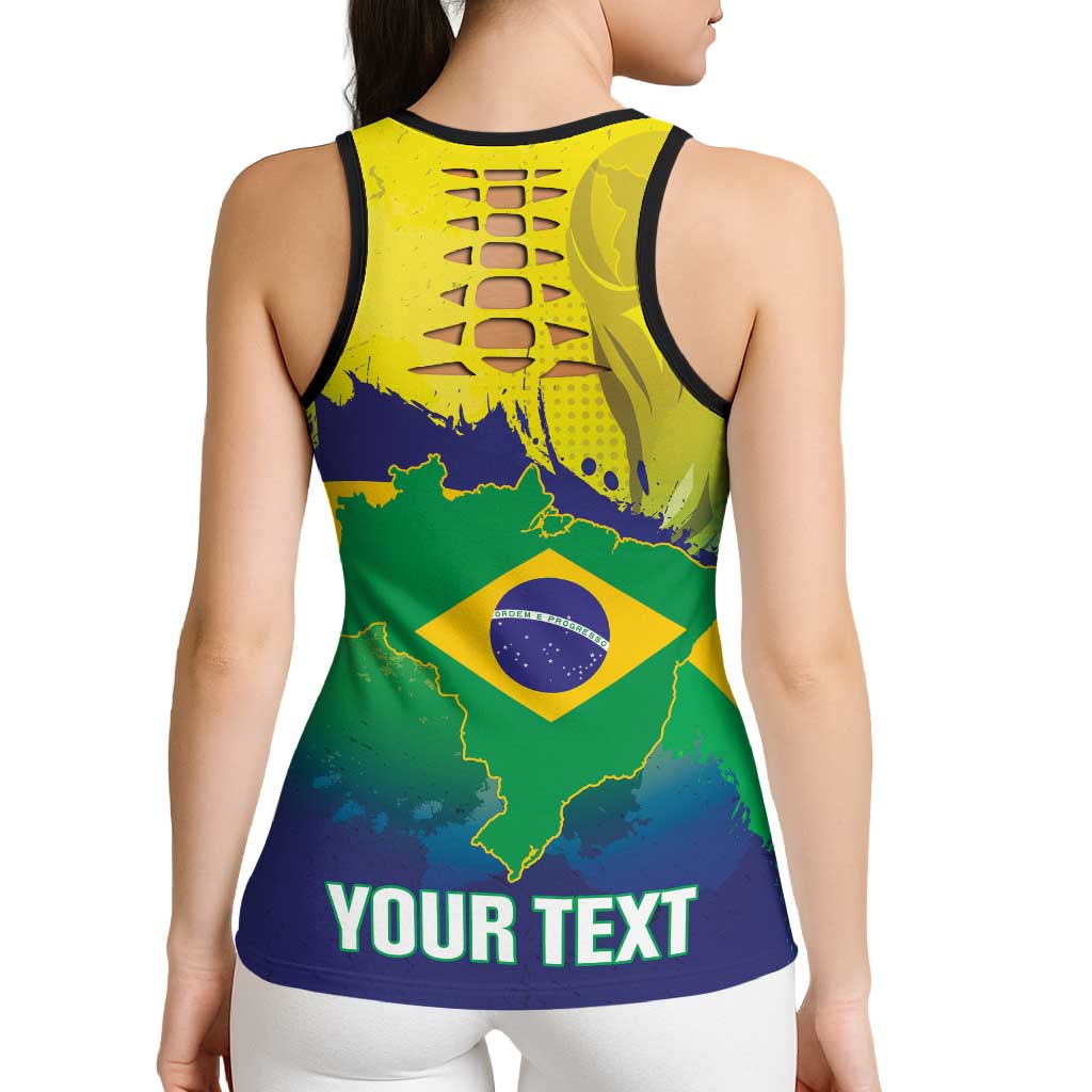 Brazil Football 2026 Personalized Hollow Tank Top Come On Selecao Brasil Parrot Mascot