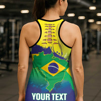 Brazil Football 2026 Personalized Hollow Tank Top Come On Selecao Brasil Parrot Mascot