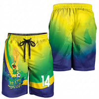 Brazil Football 2026 Personalized Shorts for Men Come On Selecao Brasil Parrot Mascot