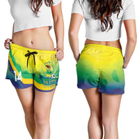 Brazil Football 2026 Personalized Shorts for Women Come On Selecao Brasil Parrot Mascot