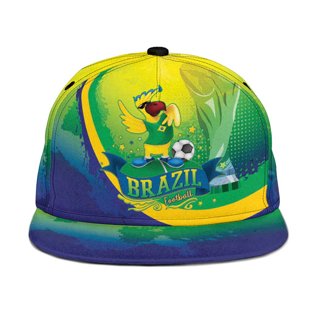 Brazil Football 2026 Snapback Cap Come On Selecao Brasil Parrot Mascot