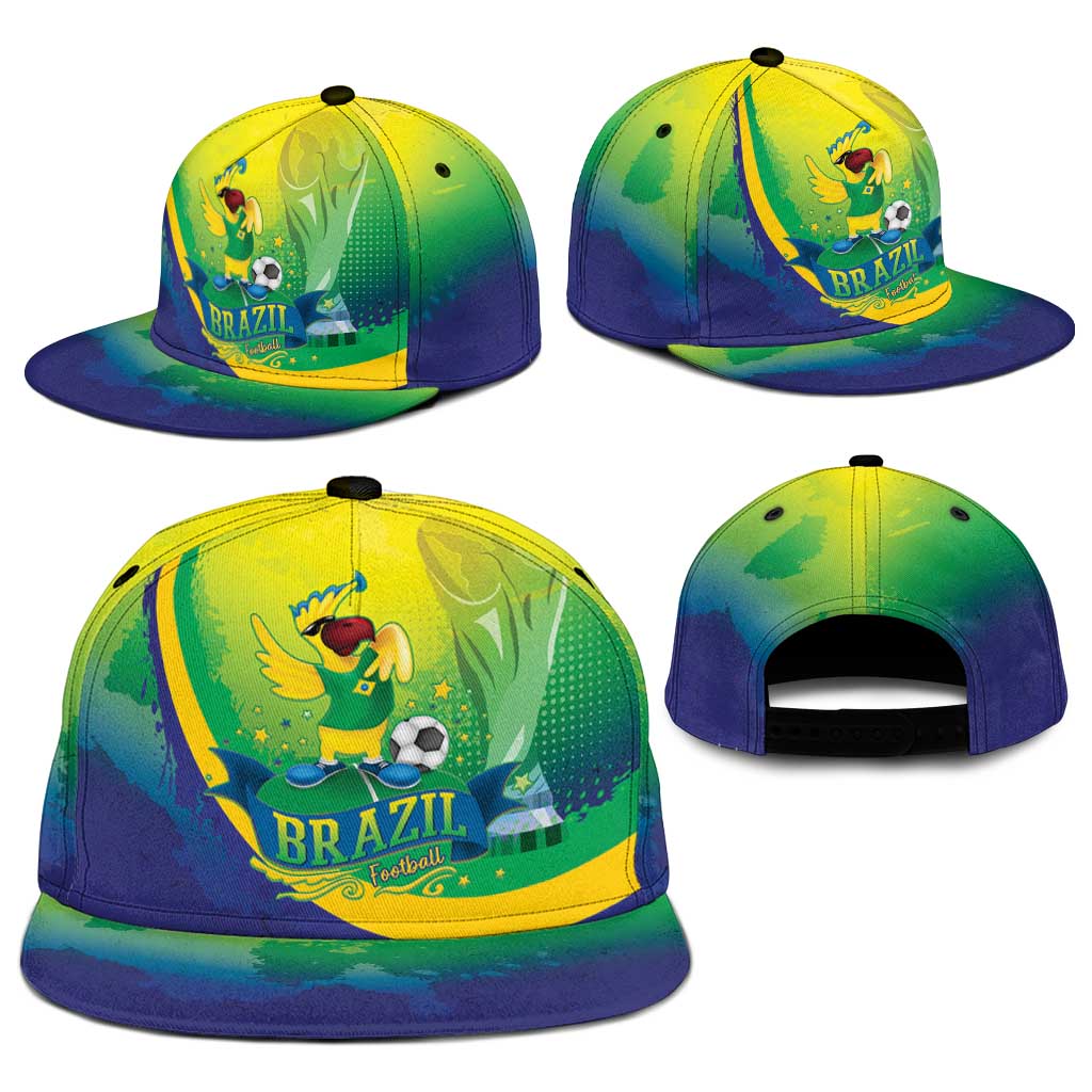 Brazil Football 2026 Snapback Cap Come On Selecao Brasil Parrot Mascot