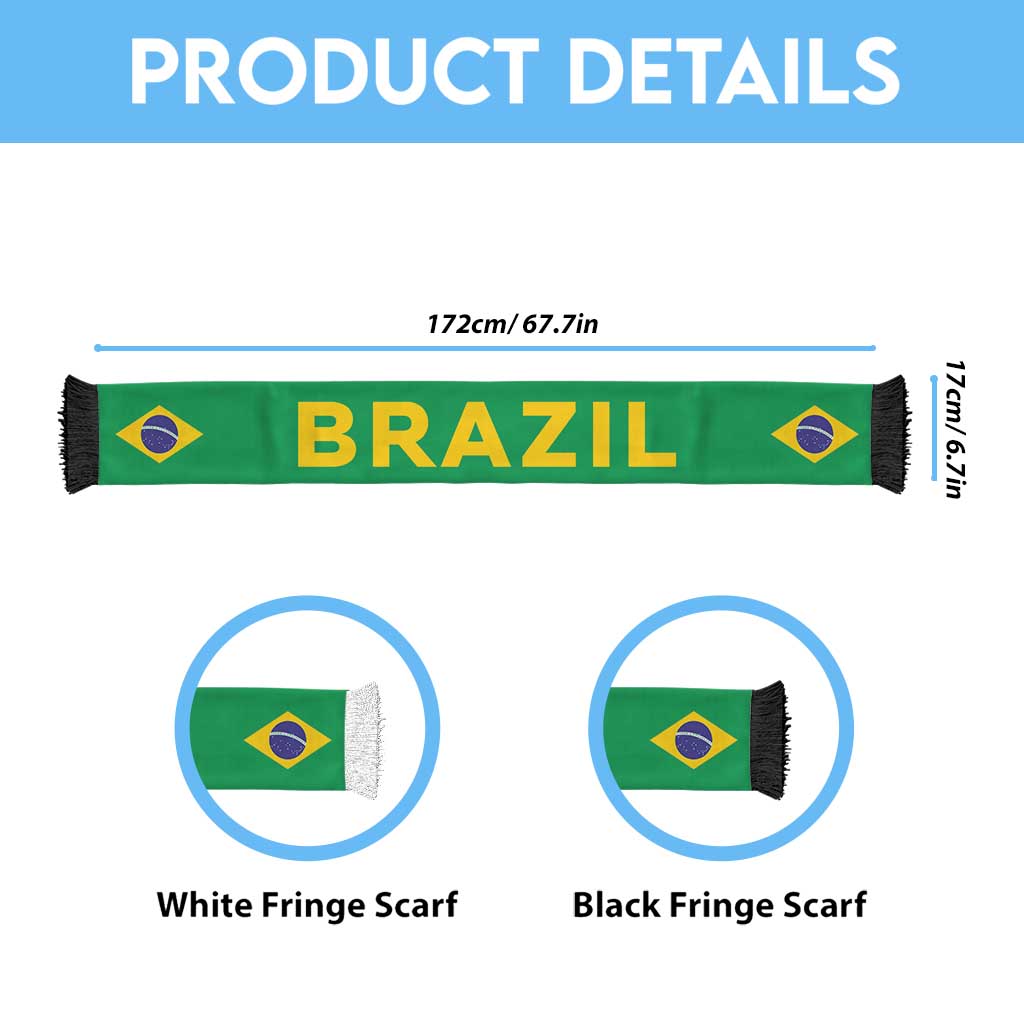 Brazil Football 2026 Soccer Scarf Flag Style