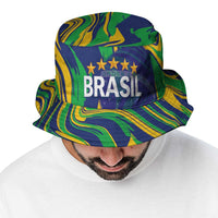 Brazil Football Bucket Hat 2026 Vamos Brasil Marble Pattern