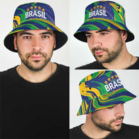 Brazil Football Bucket Hat 2026 Vamos Brasil Marble Pattern