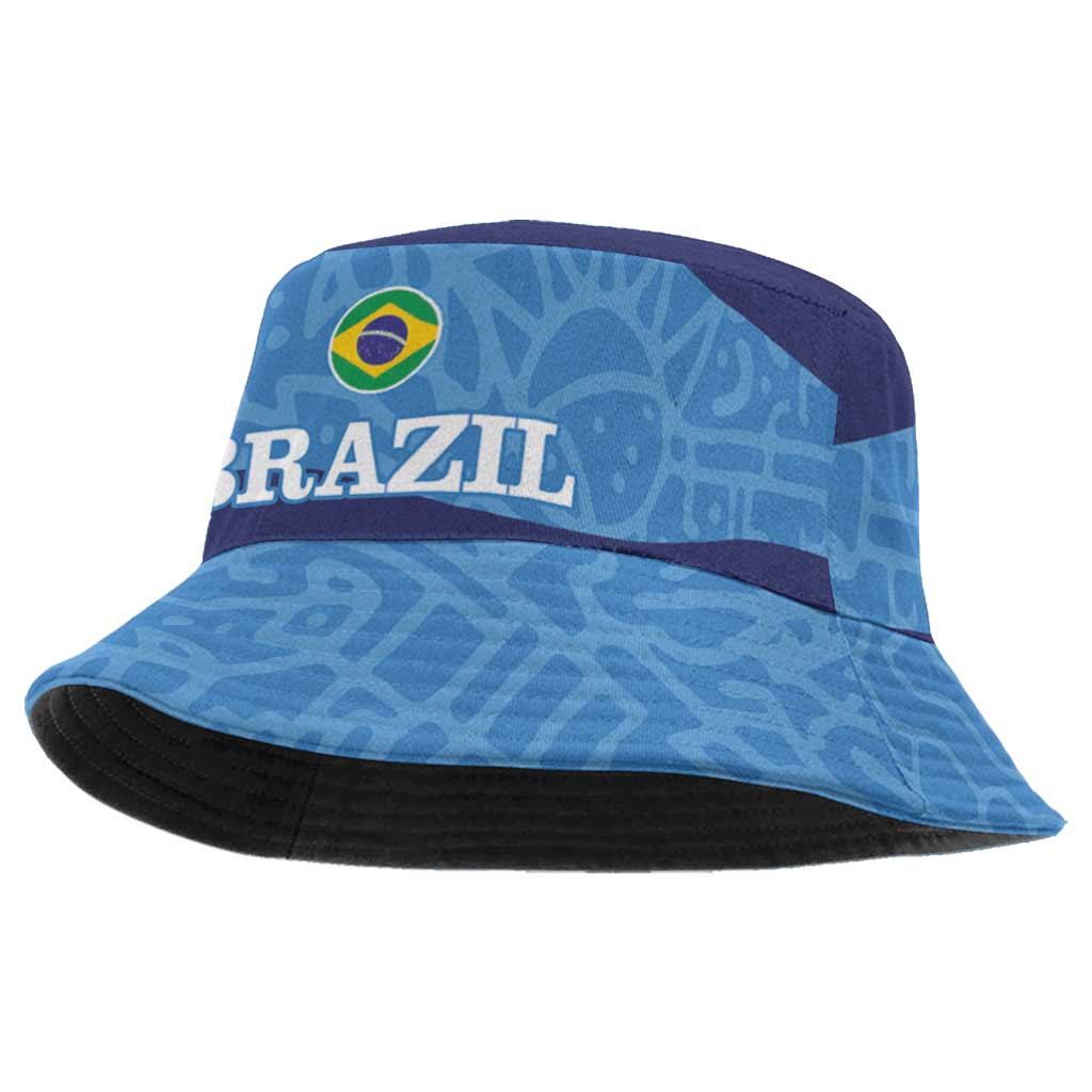 Brazil Football Bucket Hat Vamos Selecao - Blue