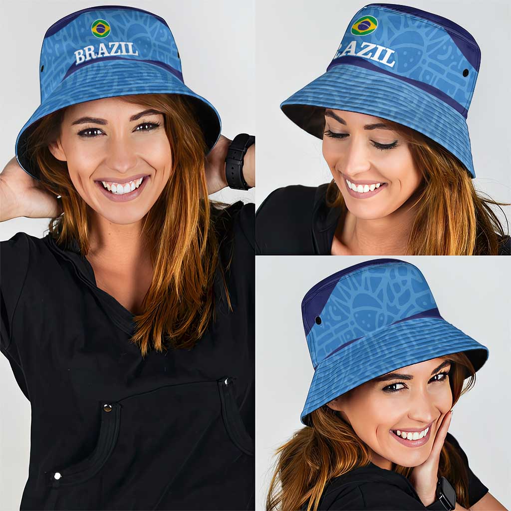 Brazil Football Bucket Hat Vamos Selecao - Blue