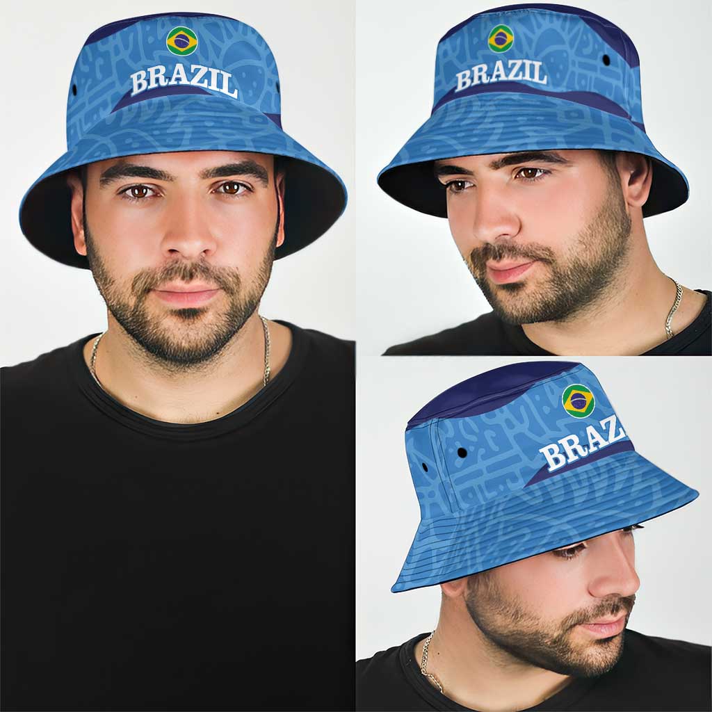 Brazil Football Bucket Hat Vamos Selecao - Blue