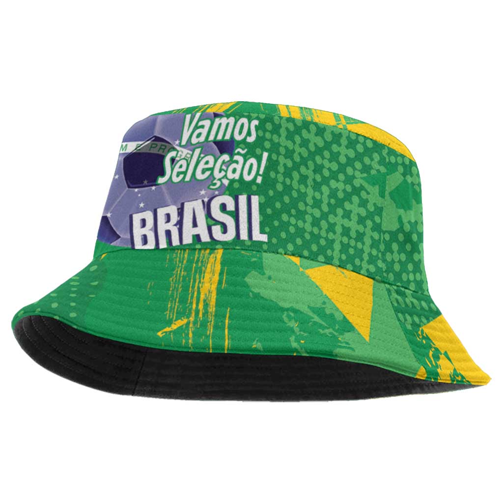 Brazil Football Bucket Hat Vamos Selecao Brushes Style