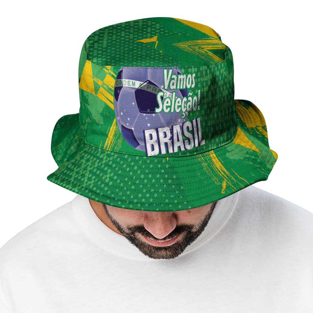 Brazil Football Bucket Hat Vamos Selecao Brushes Style