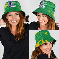 Brazil Football Bucket Hat Vamos Selecao Brushes Style