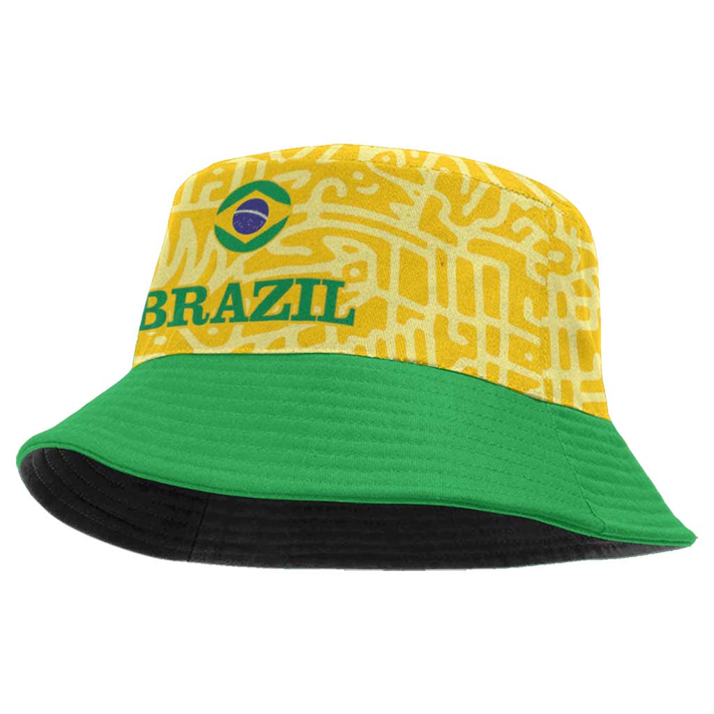 Brazil Football Bucket Hat Vamos Selecao - Yellow