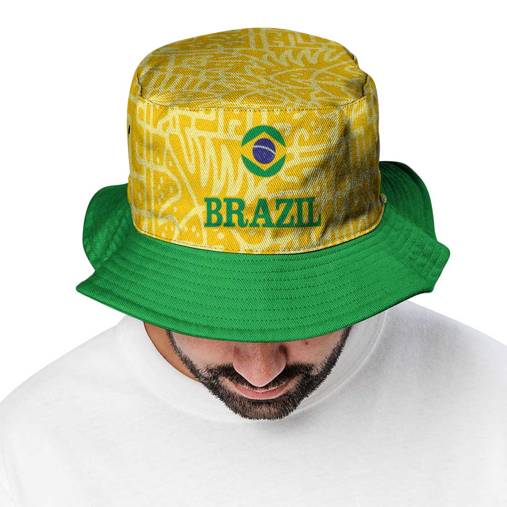 Brazil Football Bucket Hat Vamos Selecao - Yellow