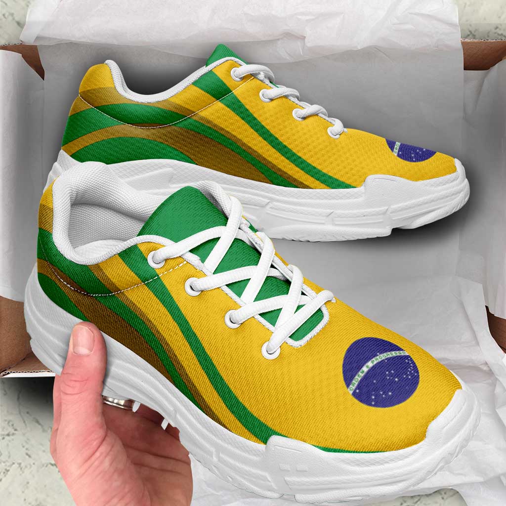 Brazil Football Chunky Sneakers Flag-Inspired Curve Style