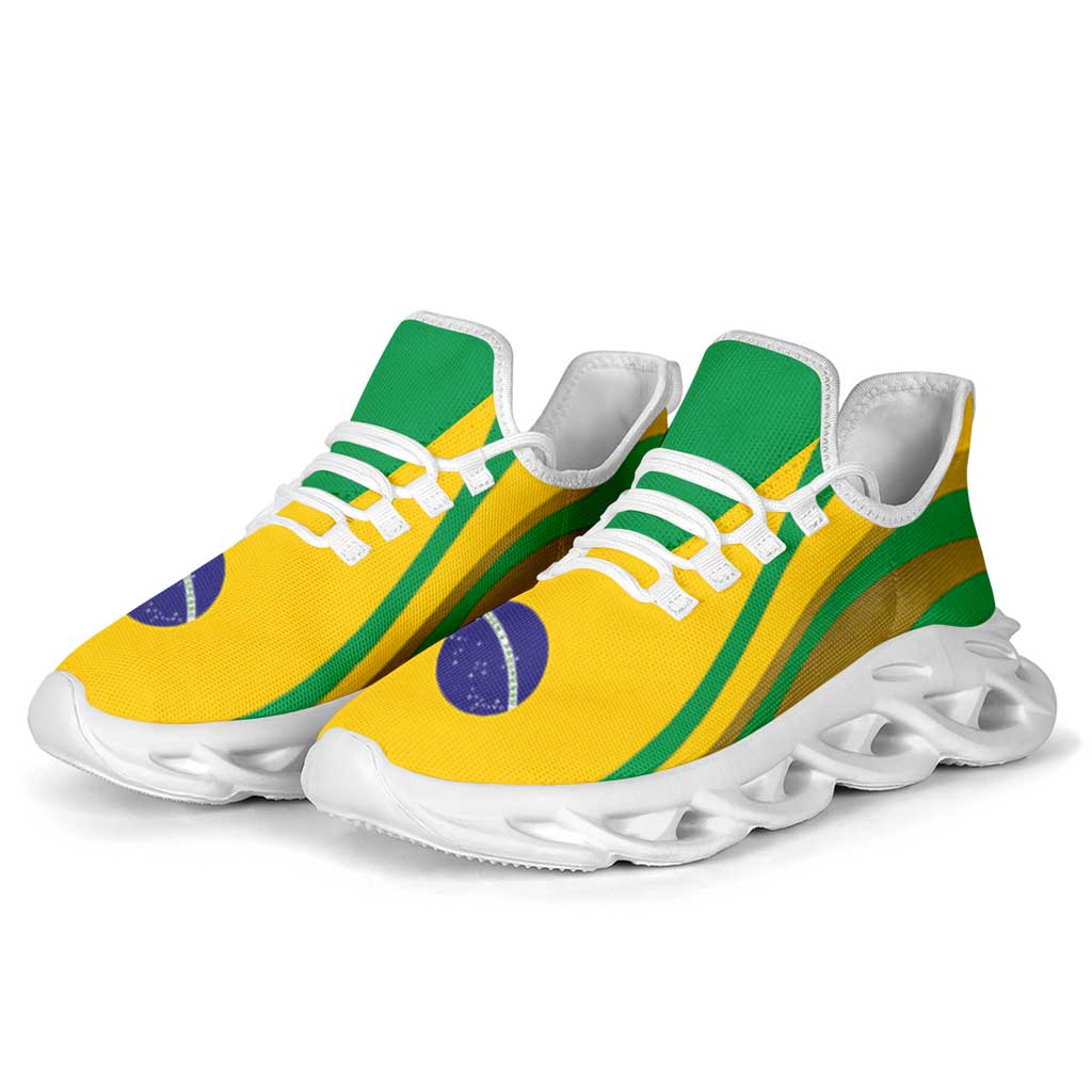 Brazil Football Clunky Sneakers Flag-Inspired Curve Style