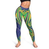 Brazil Football Leggings 2026 Vamos Brasil Marble Pattern