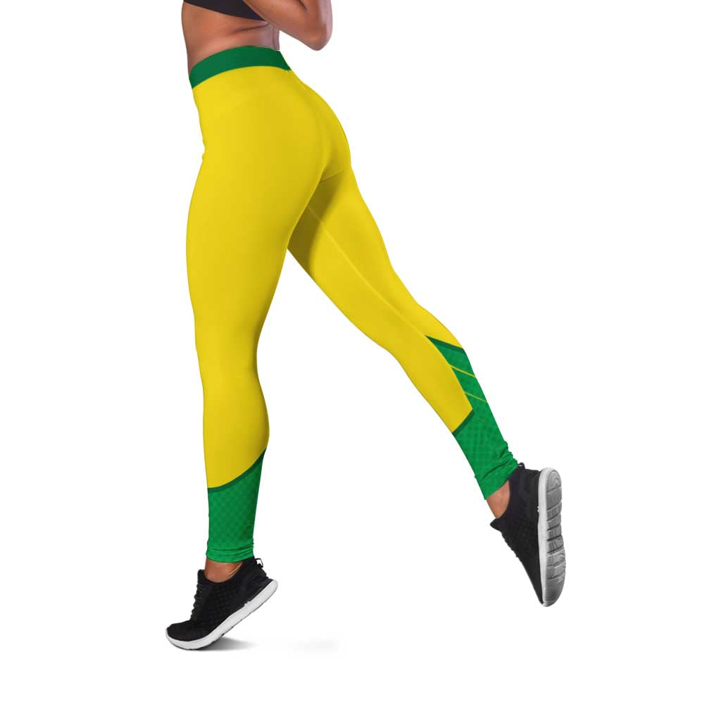 Brazil Football Leggings Brasil Map Come On Canarinho Sporty Style