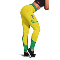 Brazil Football Leggings Brasil Map Come On Canarinho Sporty Style