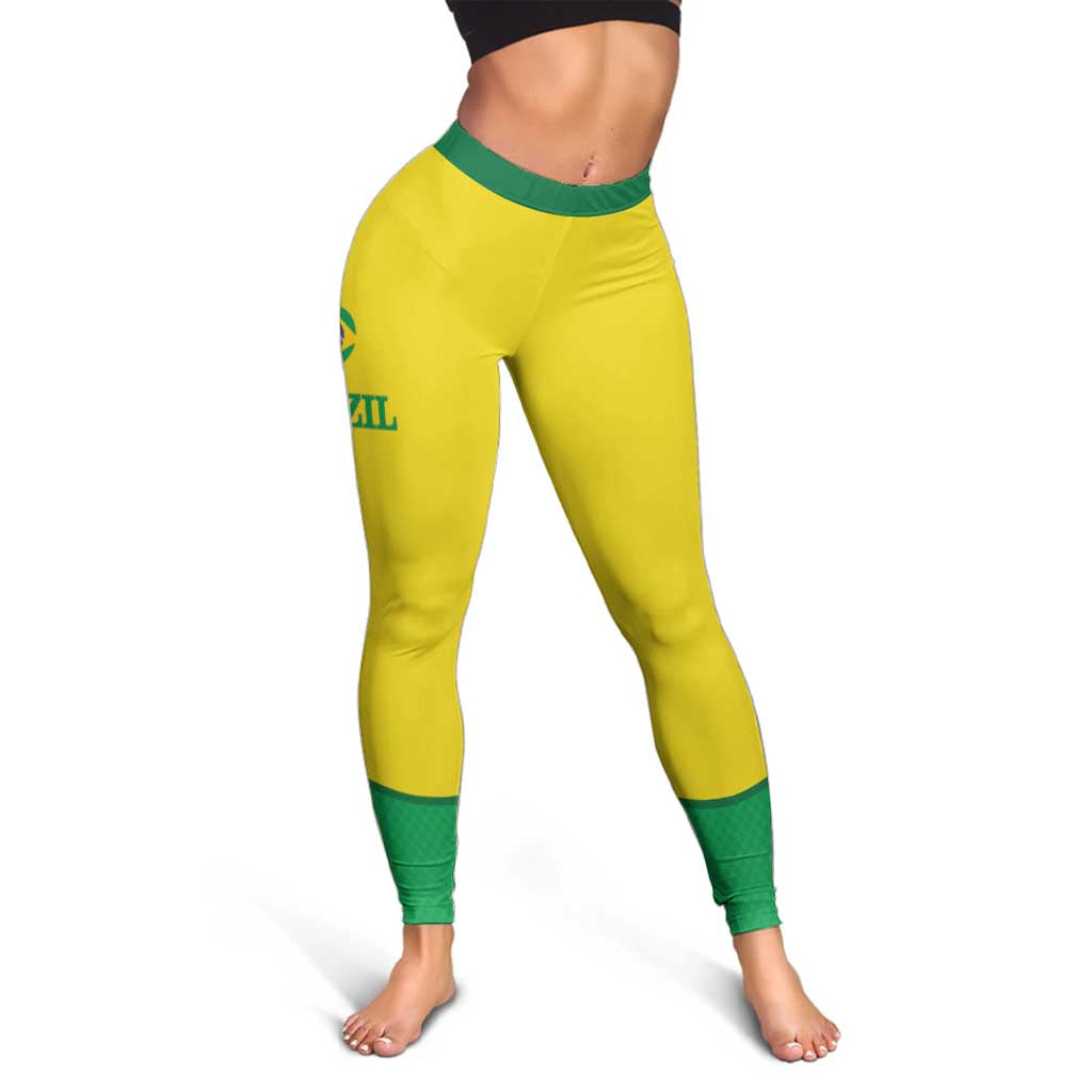 Brazil Football Leggings Brasil Map Come On Canarinho Sporty Style