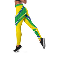 Brazil Football Leggings Vamos Canarinho