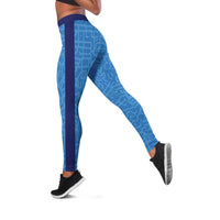 Brazil Football Leggings Vamos Selecao - Blue