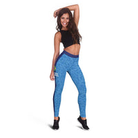 Brazil Football Leggings Vamos Selecao - Blue