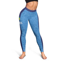 Brazil Football Leggings Vamos Selecao - Blue