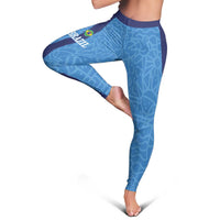 Brazil Football Leggings Vamos Selecao - Blue