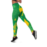 Brazil Football Leggings Vamos Selecao Brushes Style