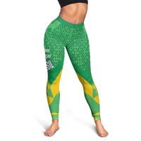 Brazil Football Leggings Vamos Selecao Brushes Style