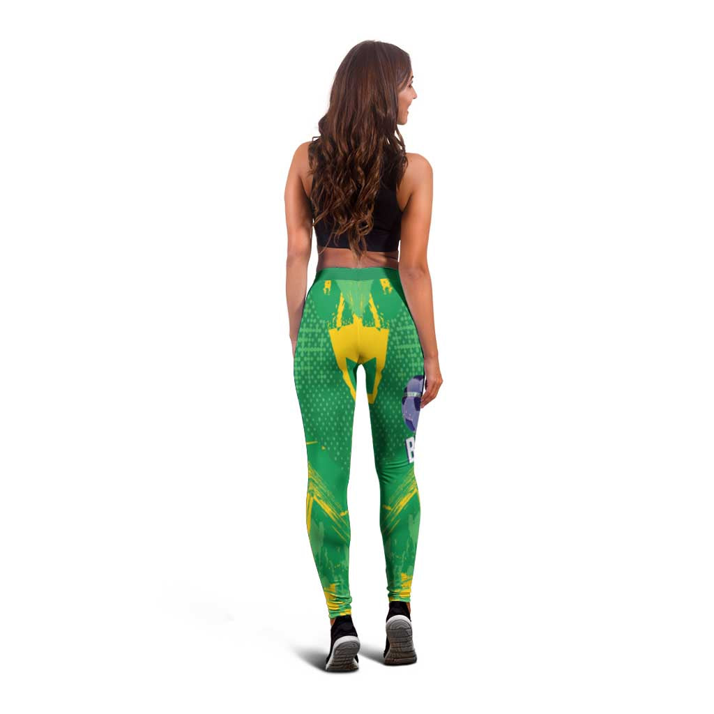 Brazil Football Leggings Vamos Selecao Brushes Style