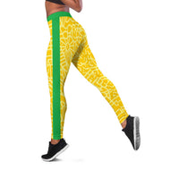 Brazil Football Leggings Vamos Selecao - Yellow