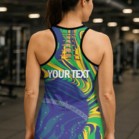Brazil Football Personalized Hollow Tank Top 2026 Vamos Brasil Marble Pattern