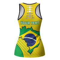 Brazil Football Personalized Hollow Tank Top Brasil Map Come On Canarinho Sporty Style