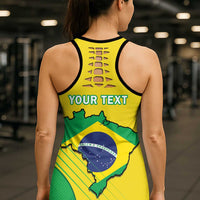 Brazil Football Personalized Hollow Tank Top Brasil Map Come On Canarinho Sporty Style