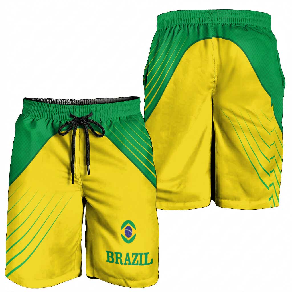 Brazil Football Shorts for Men Brasil Map Come On Canarinho Sporty Style
