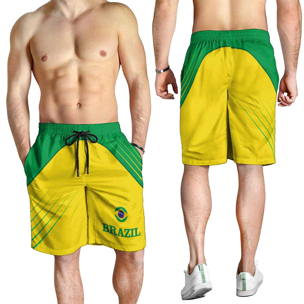 Brazil Football Shorts for Men Brasil Map Come On Canarinho Sporty Style