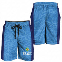 Brazil Football Shorts for Men Vamos Selecao - Blue