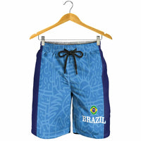 Brazil Football Shorts for Men Vamos Selecao - Blue