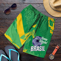 Brazil Football Shorts for Men Vamos Selecao Brushes Style