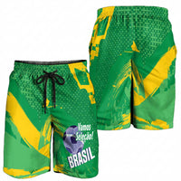 Brazil Football Shorts for Men Vamos Selecao Brushes Style
