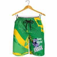 Brazil Football Shorts for Men Vamos Selecao Brushes Style